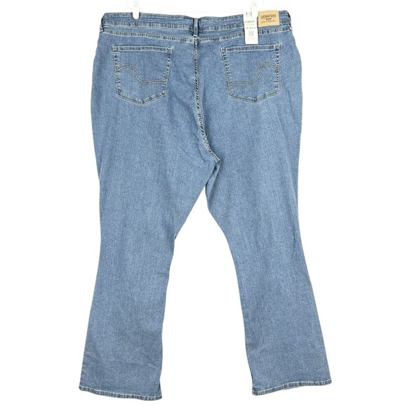 Signature Levi Strauss Women's Stretch Boot Cut Blue Denim Jean 28Long 39x34 NWT - Picture 2 of 12